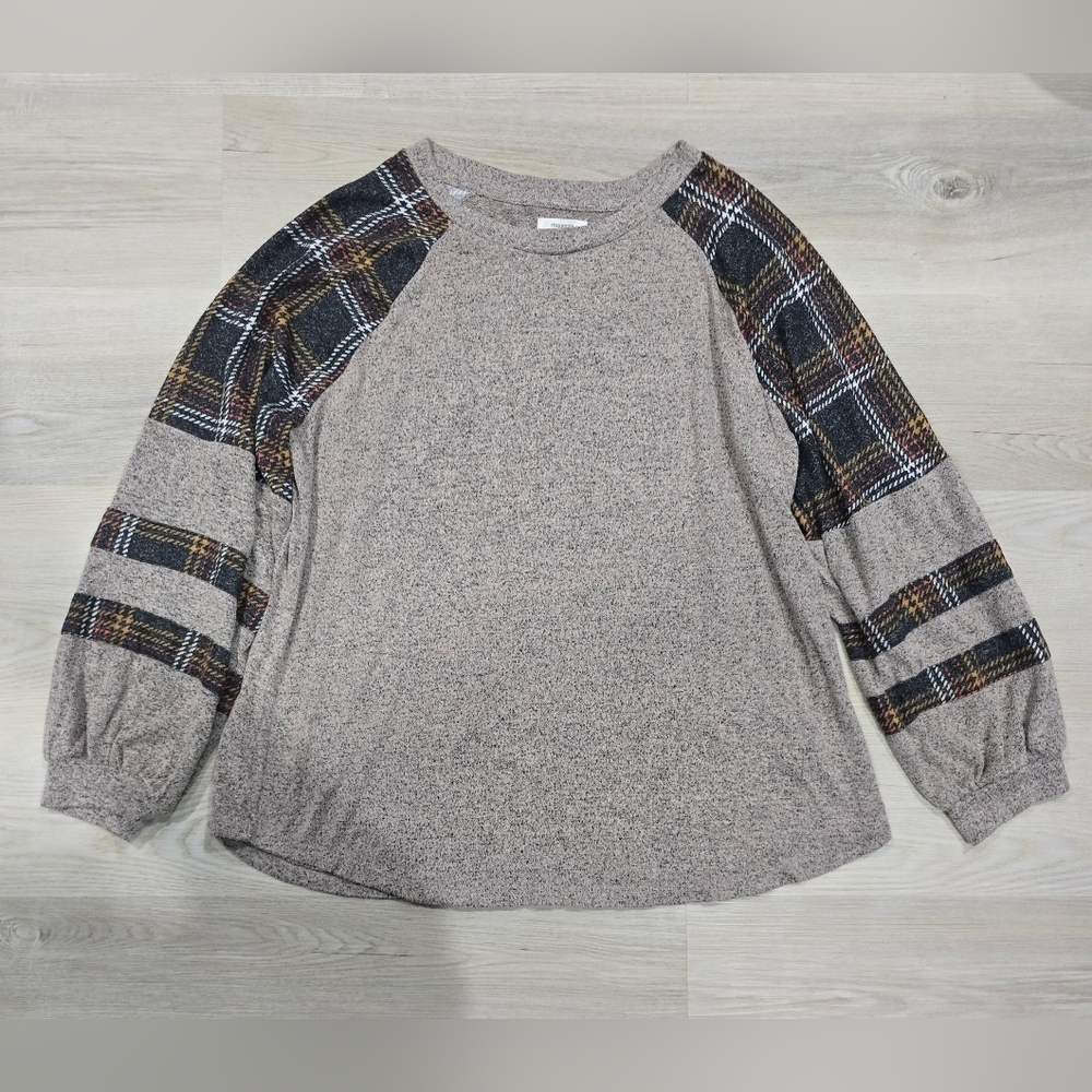Maurices Colorblock Plaid Long Sleeve Mixer Light Weight Sweater Size XXL - Picture 2 of 5